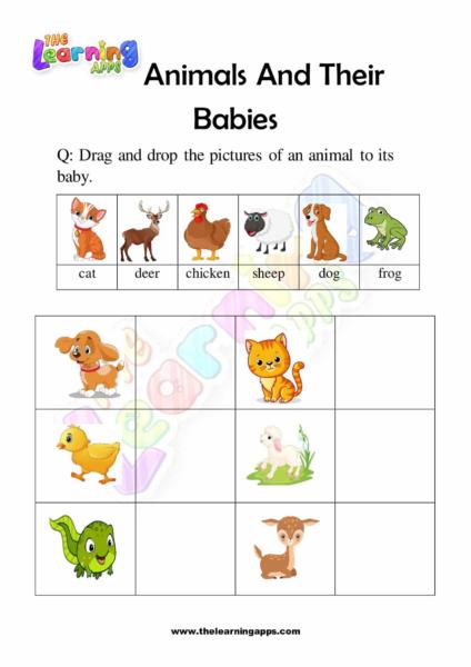 Try our free printable Animal and Their Babies Worksheet 6 for kids