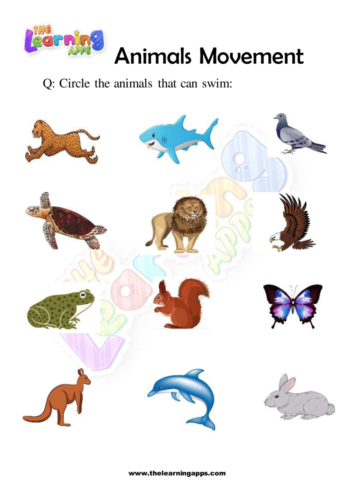 Try our free printable Animals Movement Worksheet 07