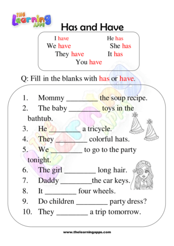 Has and Have Worksheets 03