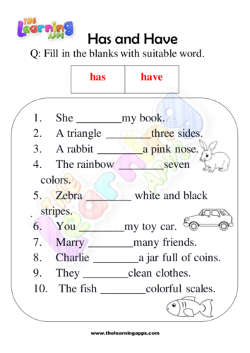 Has and Have Worksheets 05
