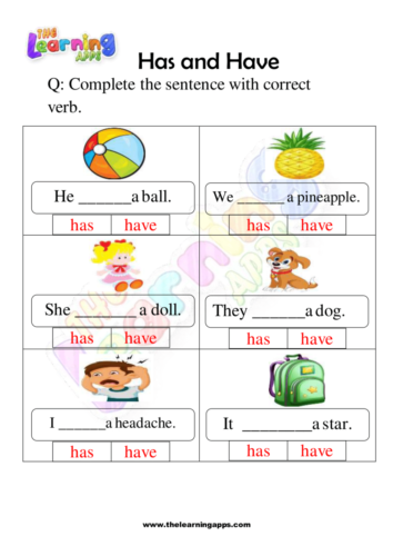 Has and Have Worksheets 10