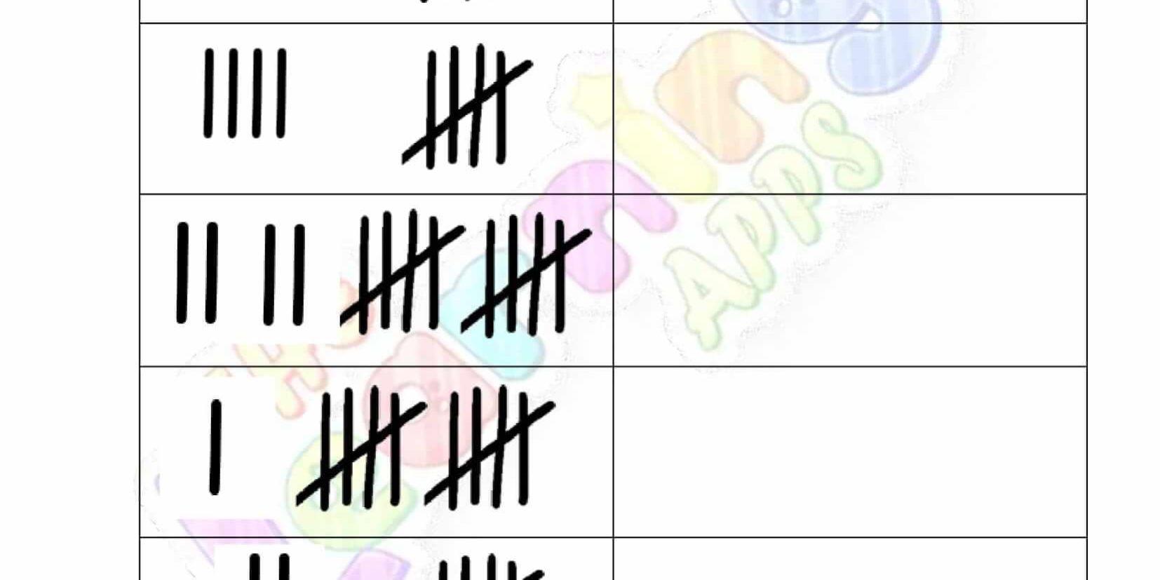 Tally Mark Worksheet 02