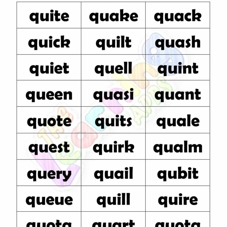 5 LETTER WORD STARTING WITH Q