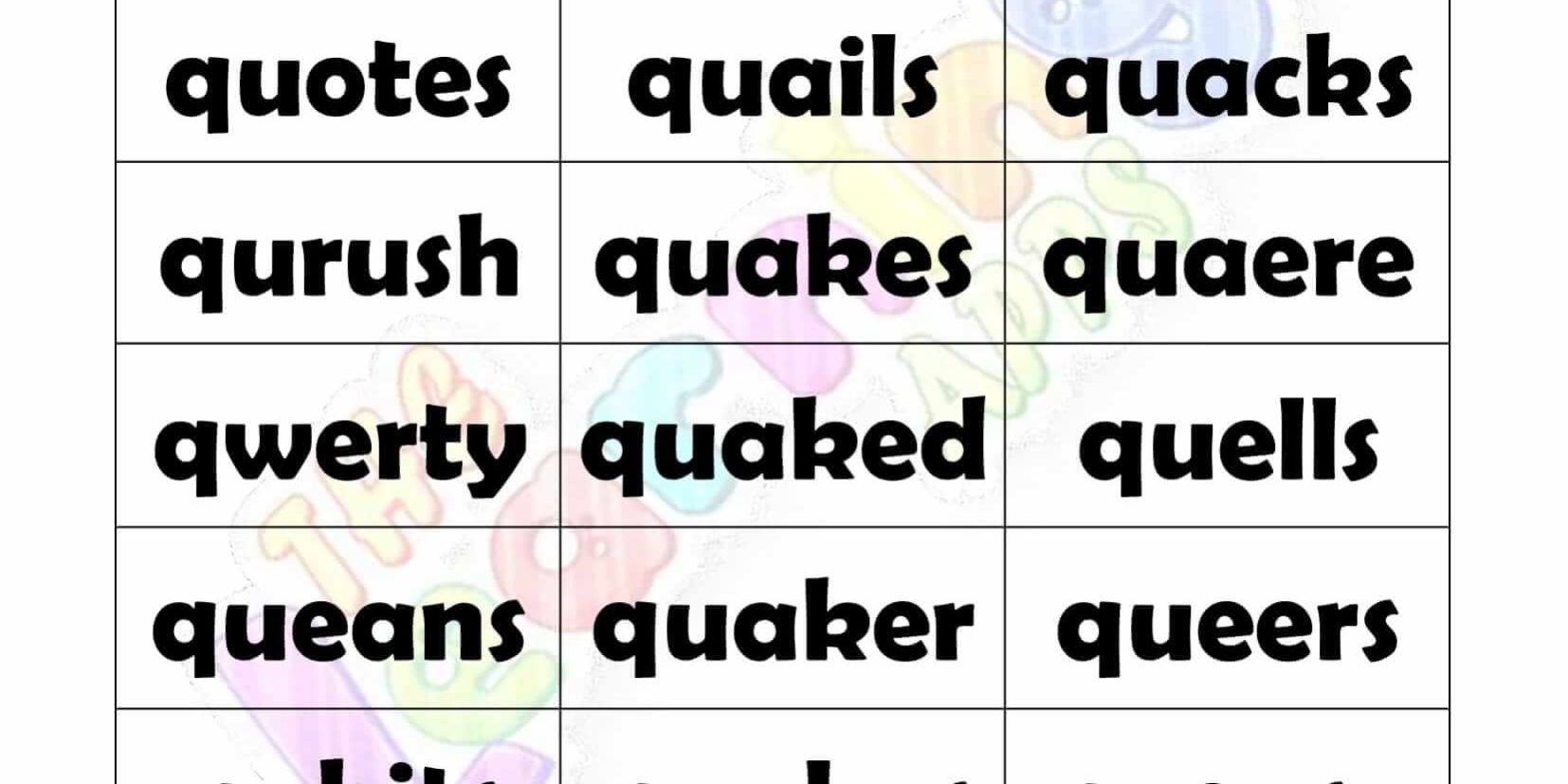 6 LETTER WORD STARTING WITH Q-2