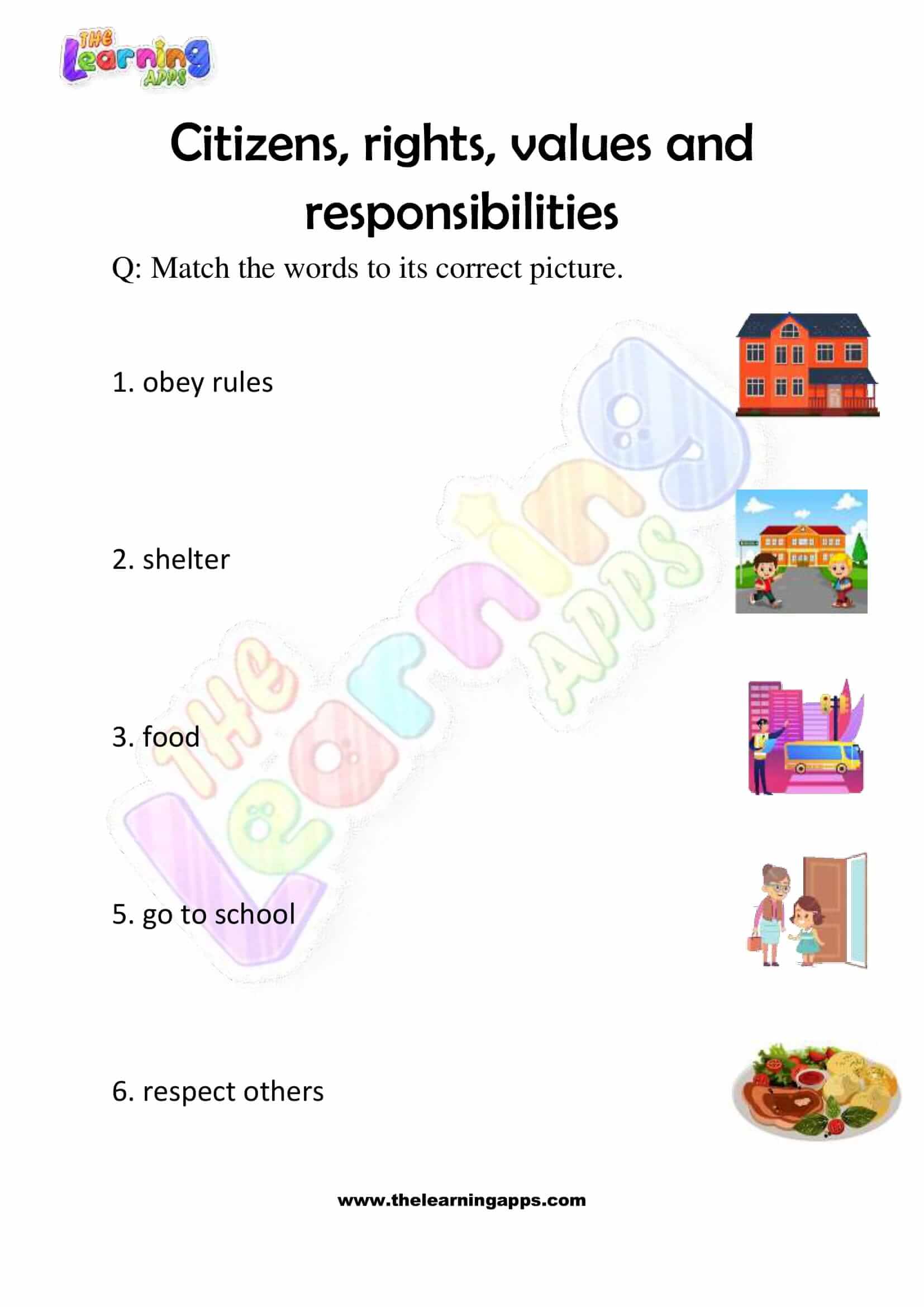 Printable Citizen Rights and Responsibilities Worksheets for kids