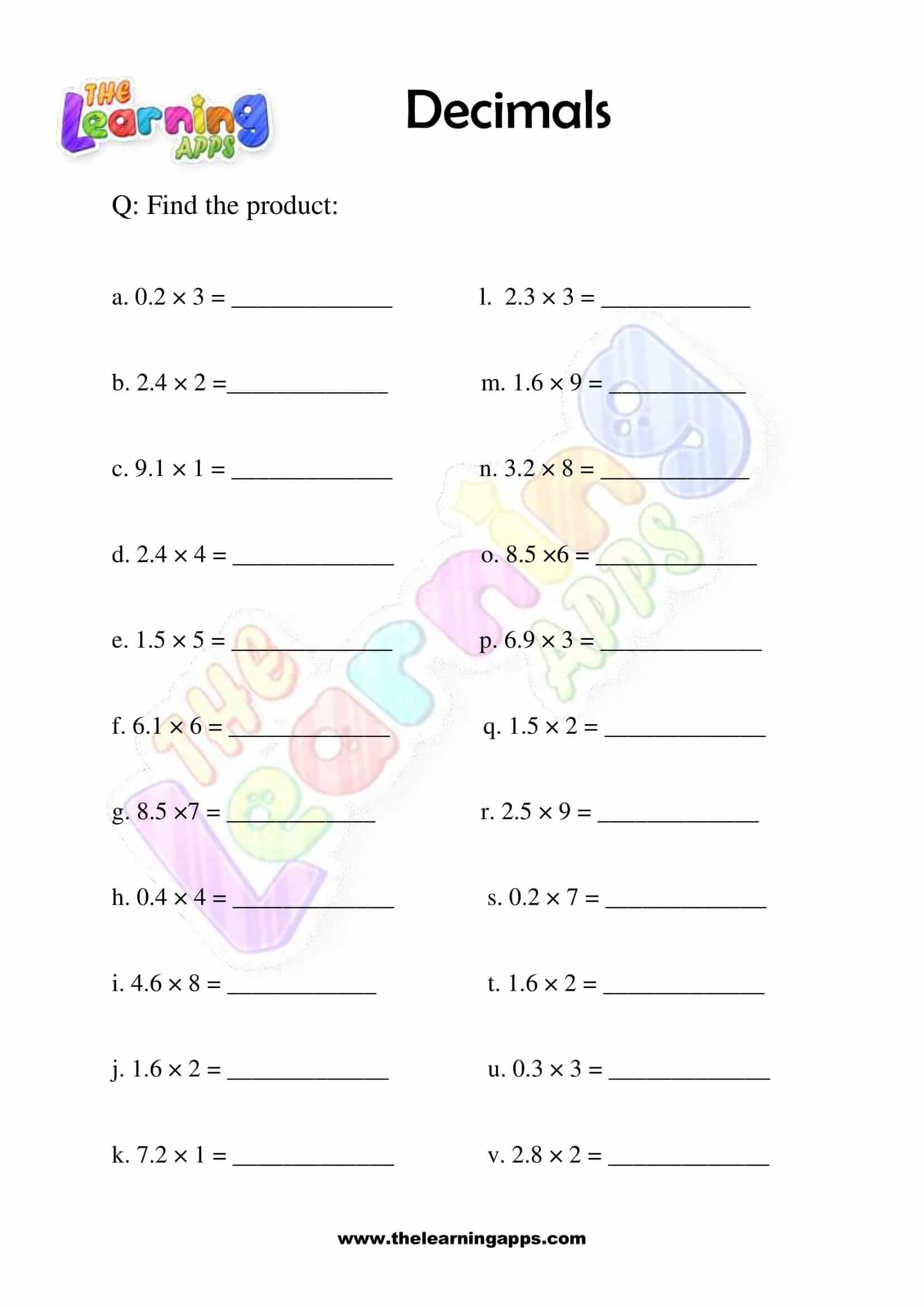 Decimal worksheet para sa grade three 01