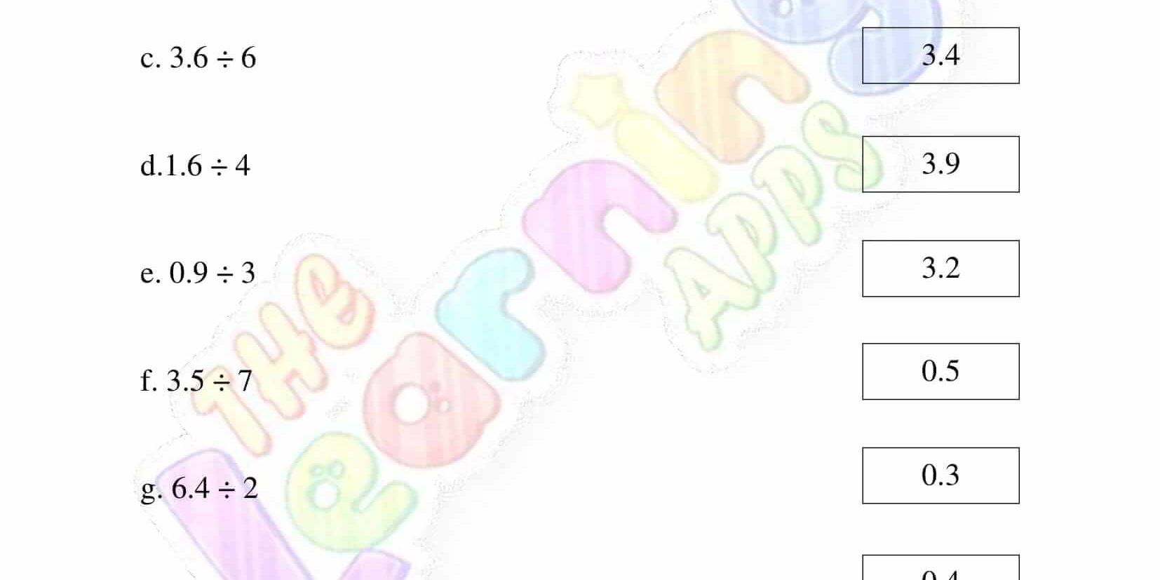 Kümnendarvu tööleht kolmandale klassile 02