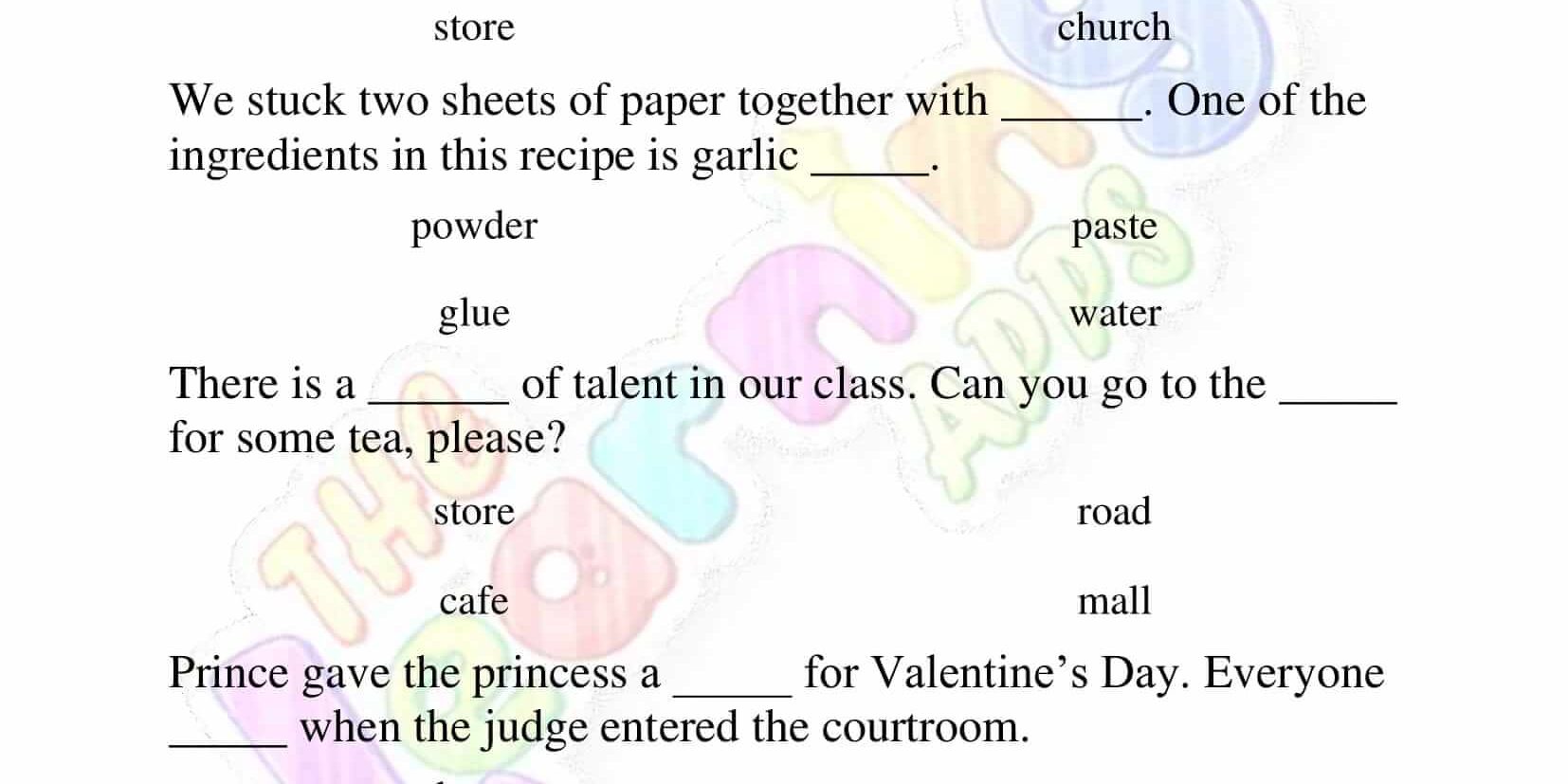 Multiple Meaning Words - Grade 3 - Activity 5