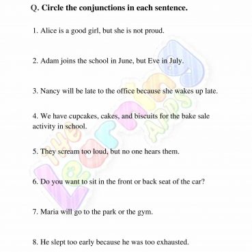 Conjunction Worksheets – Grade 3 – Activity 1 Conjunction Worksheets - Grade 3 - Activity 1