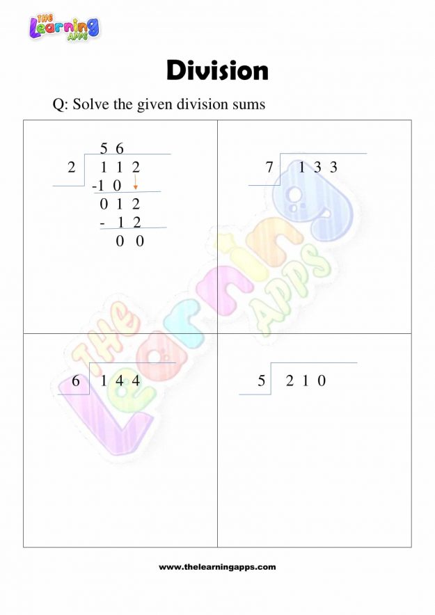 Division Worksheet - Grade 3 - Activity 6