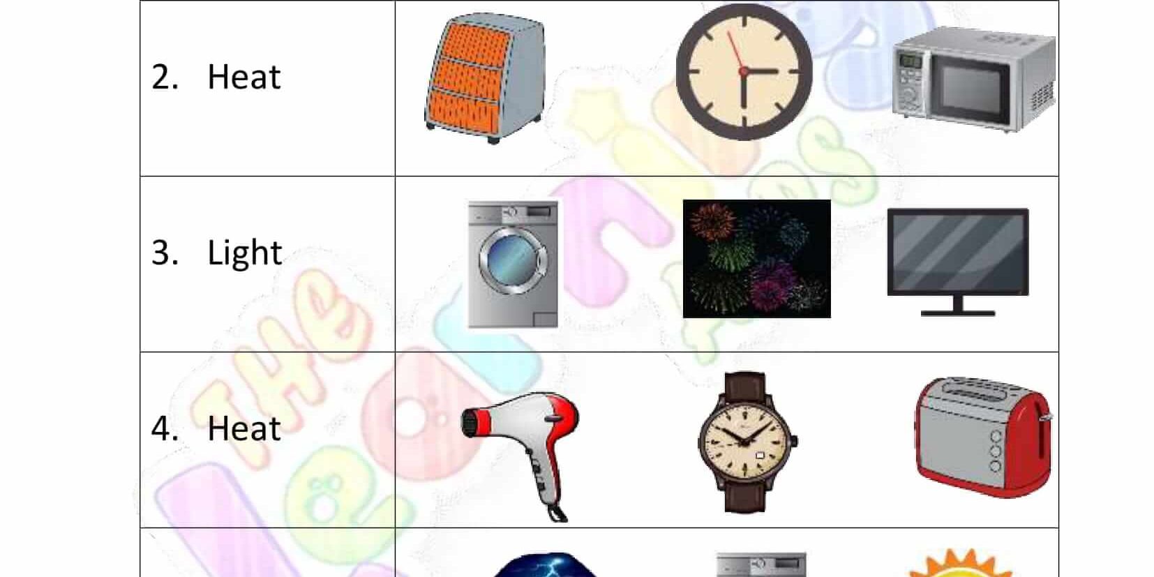 Regneark for varme og lys – klasse 2 – aktivitet 6 Oppgaveark for varme og lys - klasse 2 - aktivitet 6