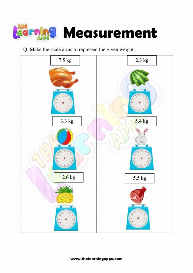 Measurement Worksheet - Grade 1 - Activity 1