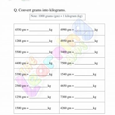 Measurement Worksheet - Grade 2 - Activity 1