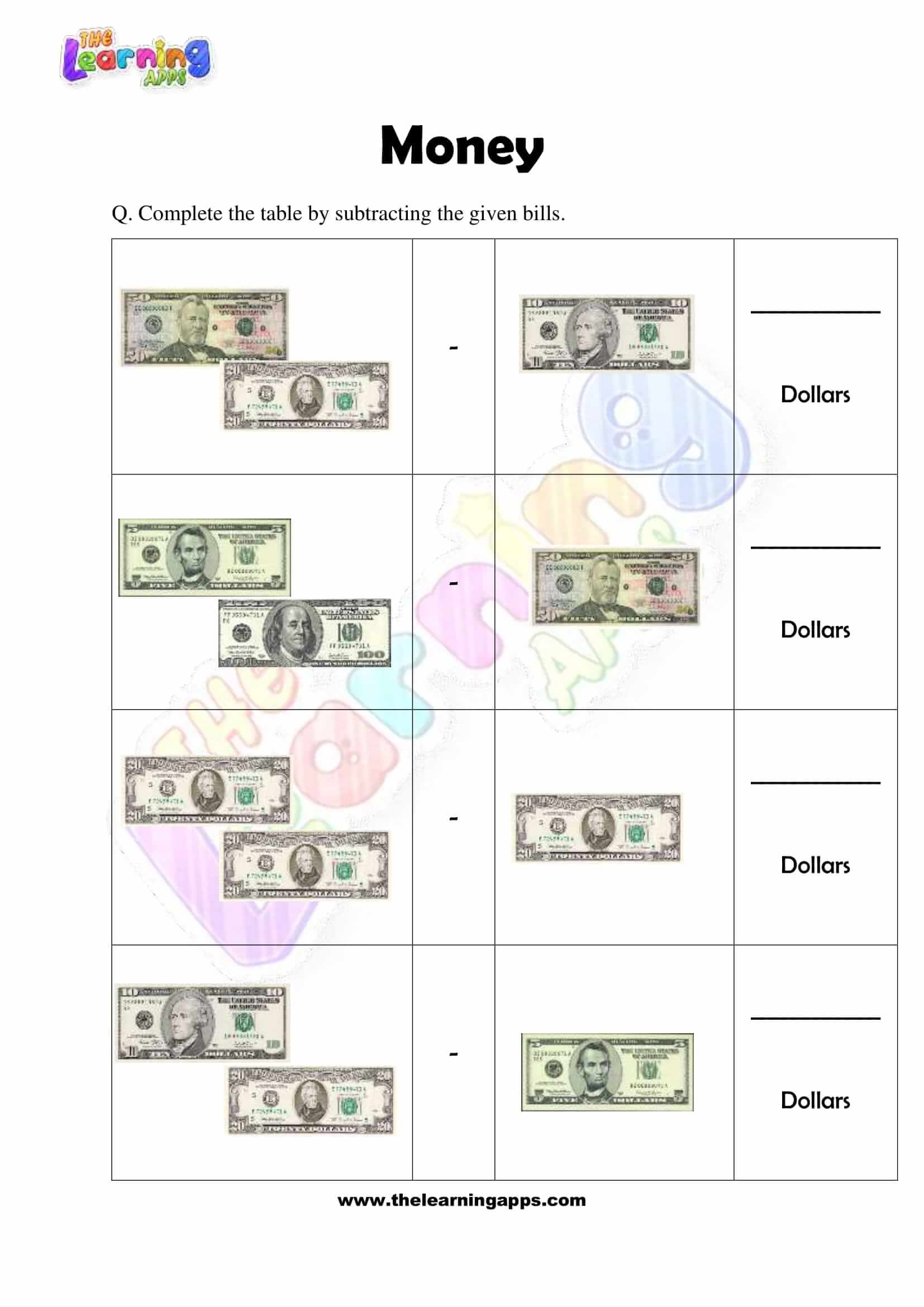 Money Worksheet - Grade 2 - Activity 7