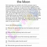 Non Fiction Reading Passages - Grade 2 - The Man who landed on the Moon