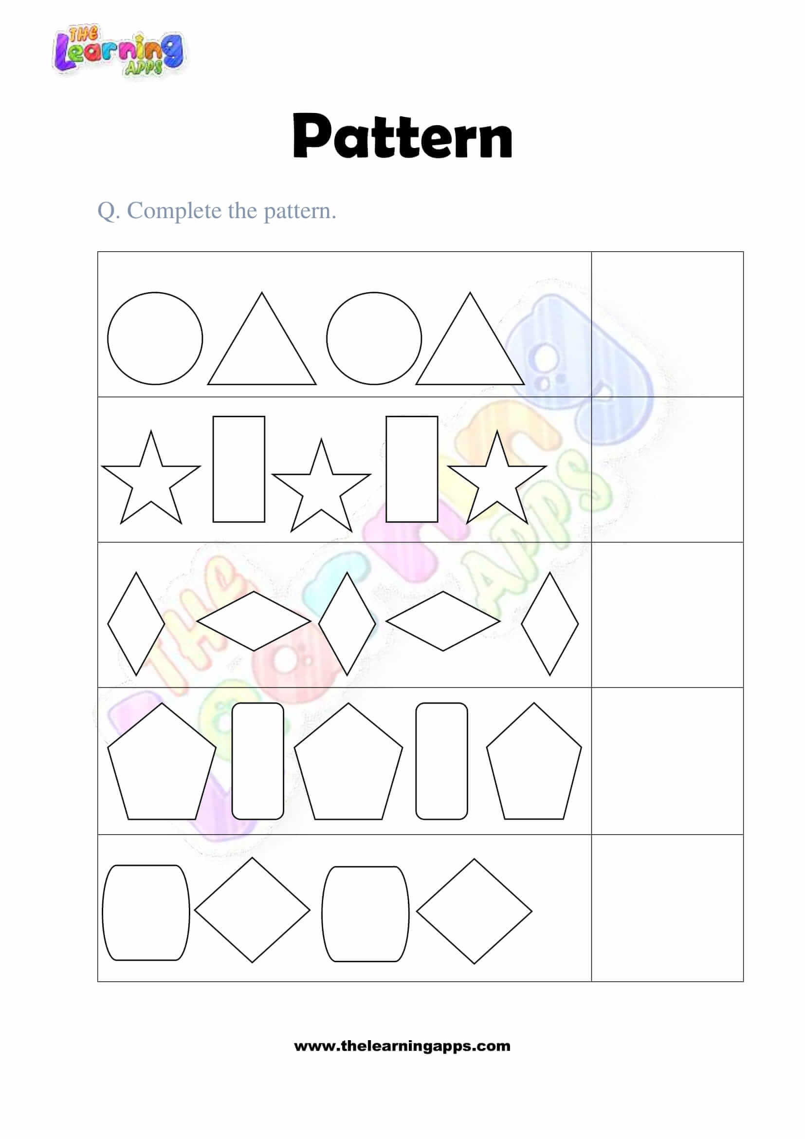 Pattern Worksheet - Grade 2 - Activity 1