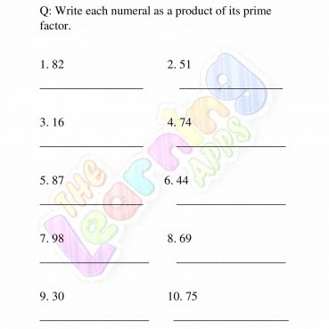 Prime Factors - Grade 2 - Activity 1