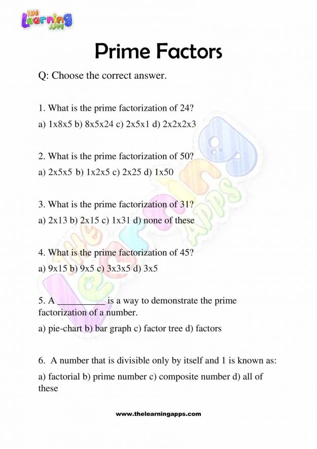 Prime Factors - Grade 2 - Activity 10