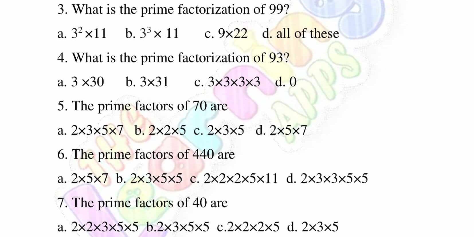 Prime Factors – Grade 3 – Activity 8 Prime Factors - Grade 3 - Activity 8