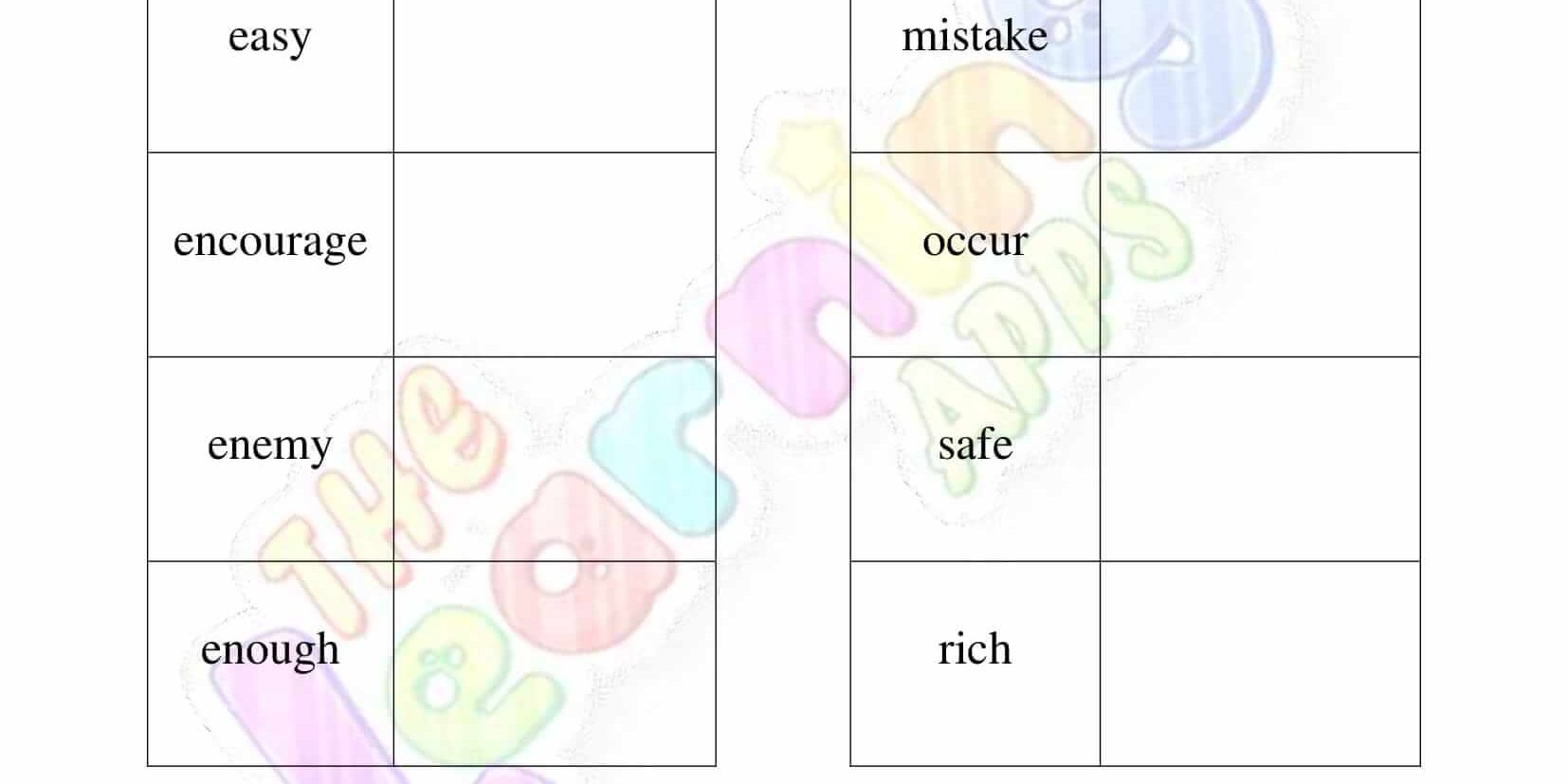 Synonyms - Grade 2 - Activity 4