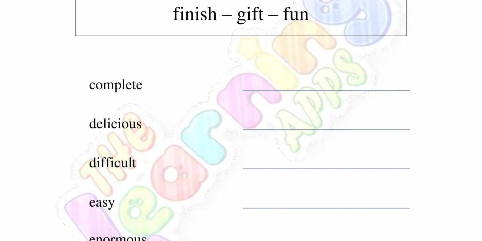 Synonyms - Grade 2 - Activity 9