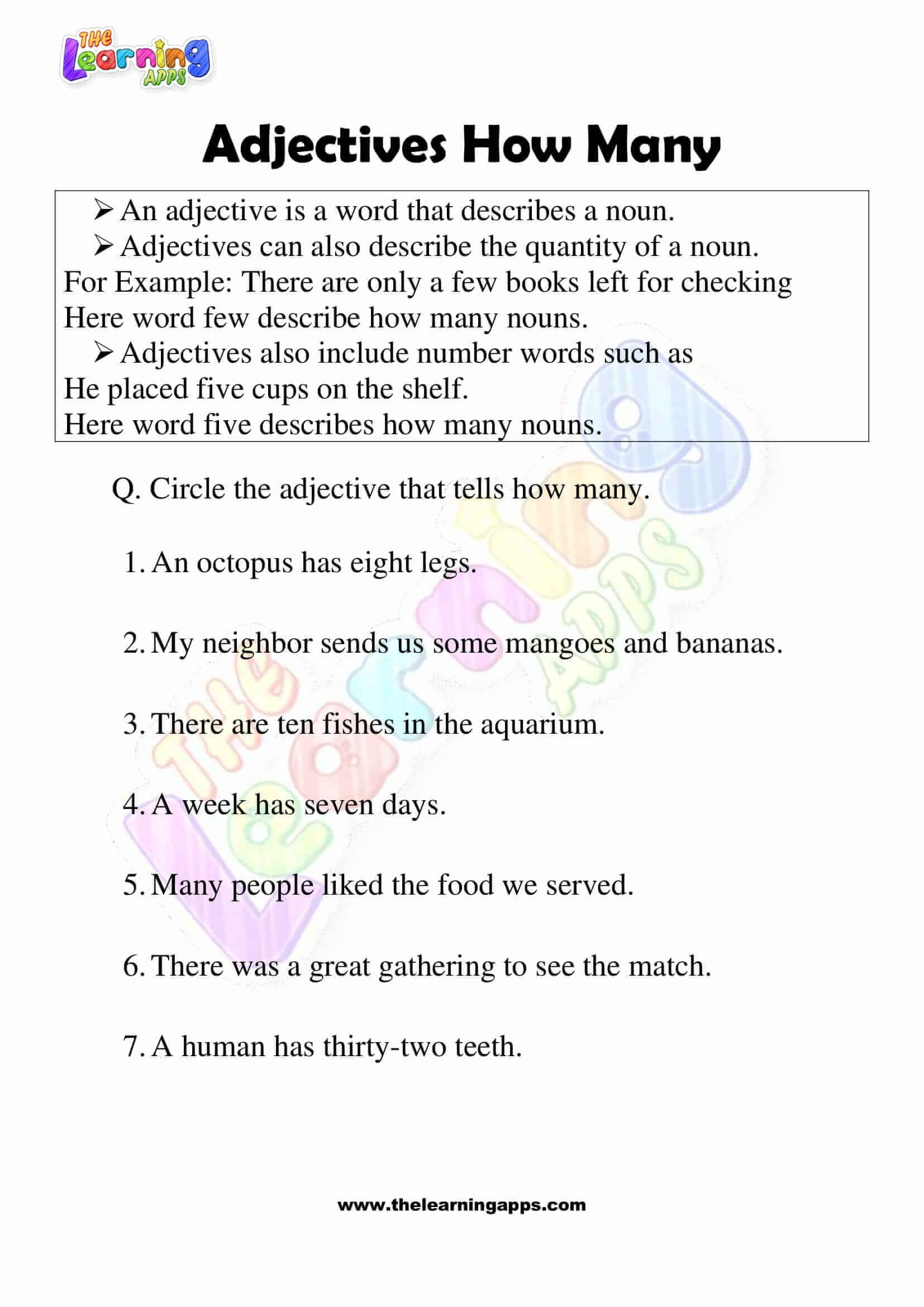 Adjectives-How-Many-Worksheets-Grade-3-Activity-2