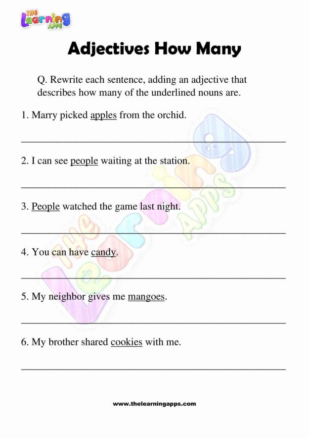Adjectives-How-Many-Worksheets-Grade-3-Activity-5