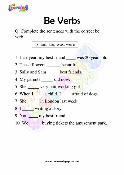 Be-Verbs-Worksheets-Grade-3-Activity-9
