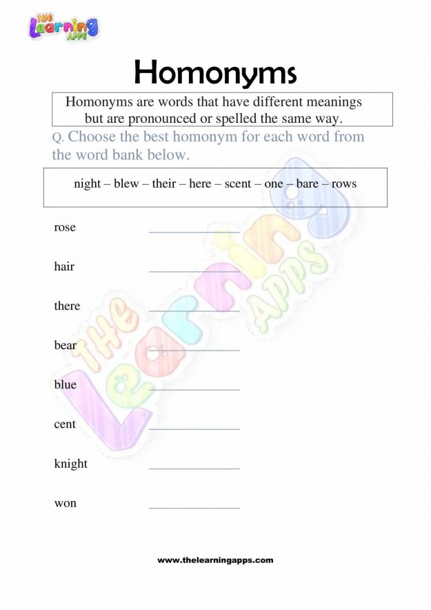 Homonyms-Worksheets-Grade-2-Activity-3