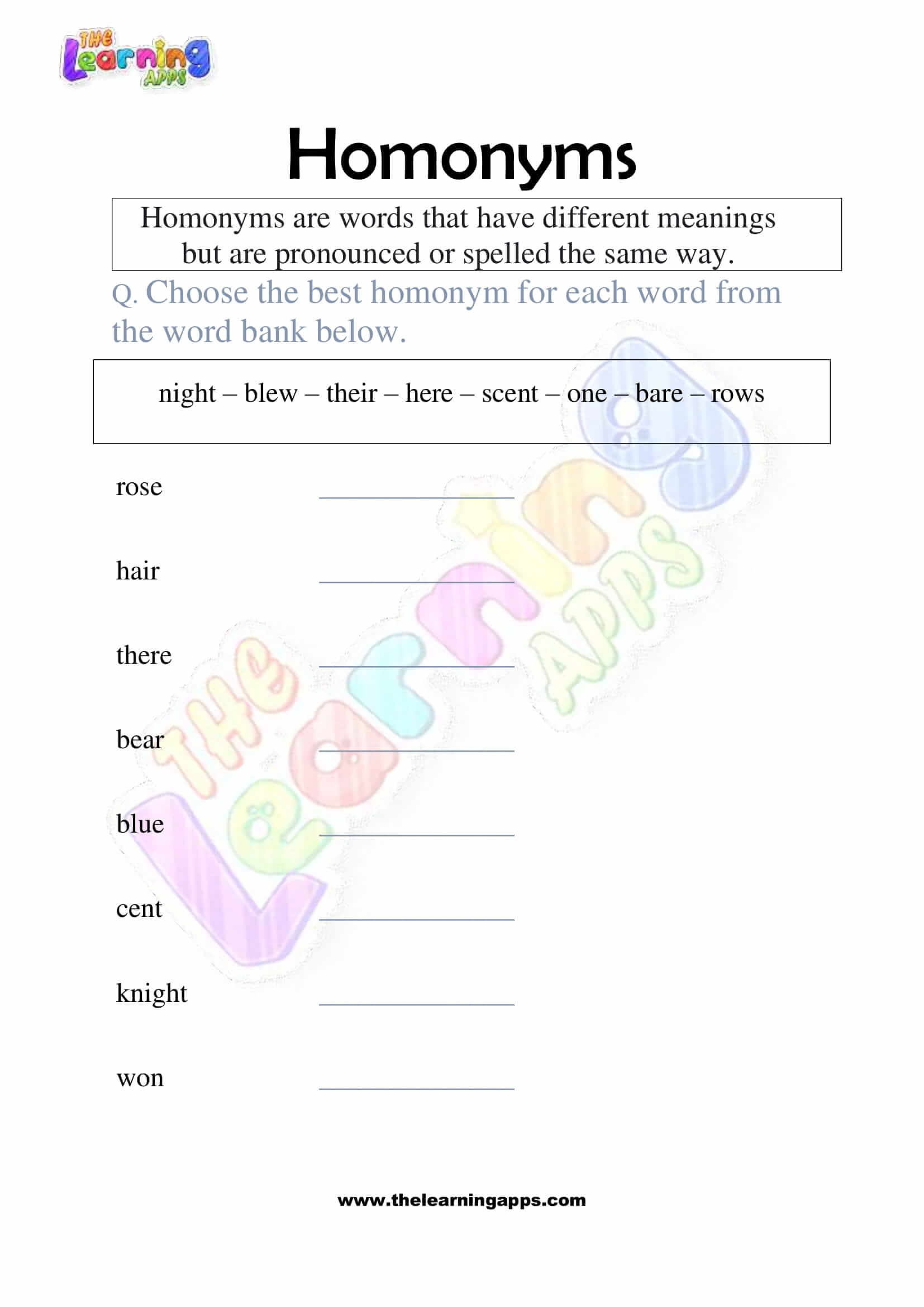 Homonyms-Worksheets-Grade-2-Activity-3