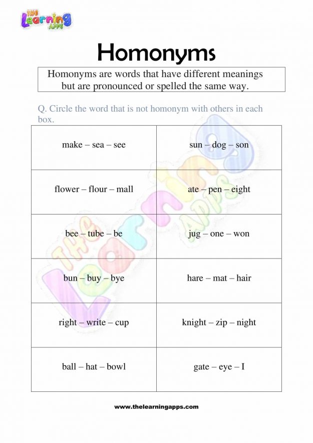 Homonyms-Worksheets-Grade-2-Activity-9
