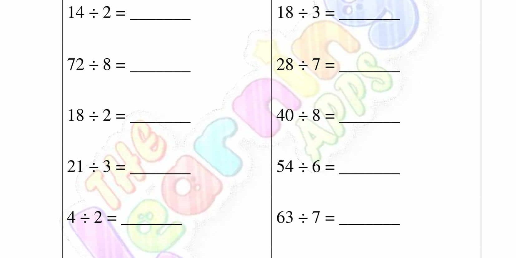 Mental Division – Grade 3 – Activity 2 Mental Division - Grade 3 - Activity 2