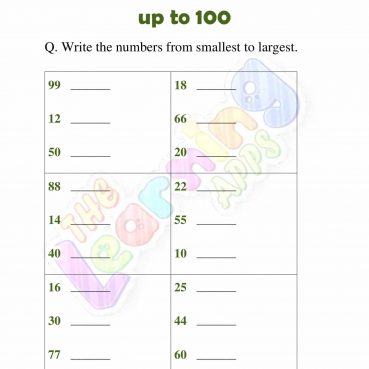 Ordering Numbers - Grade 3 - Activity 1
