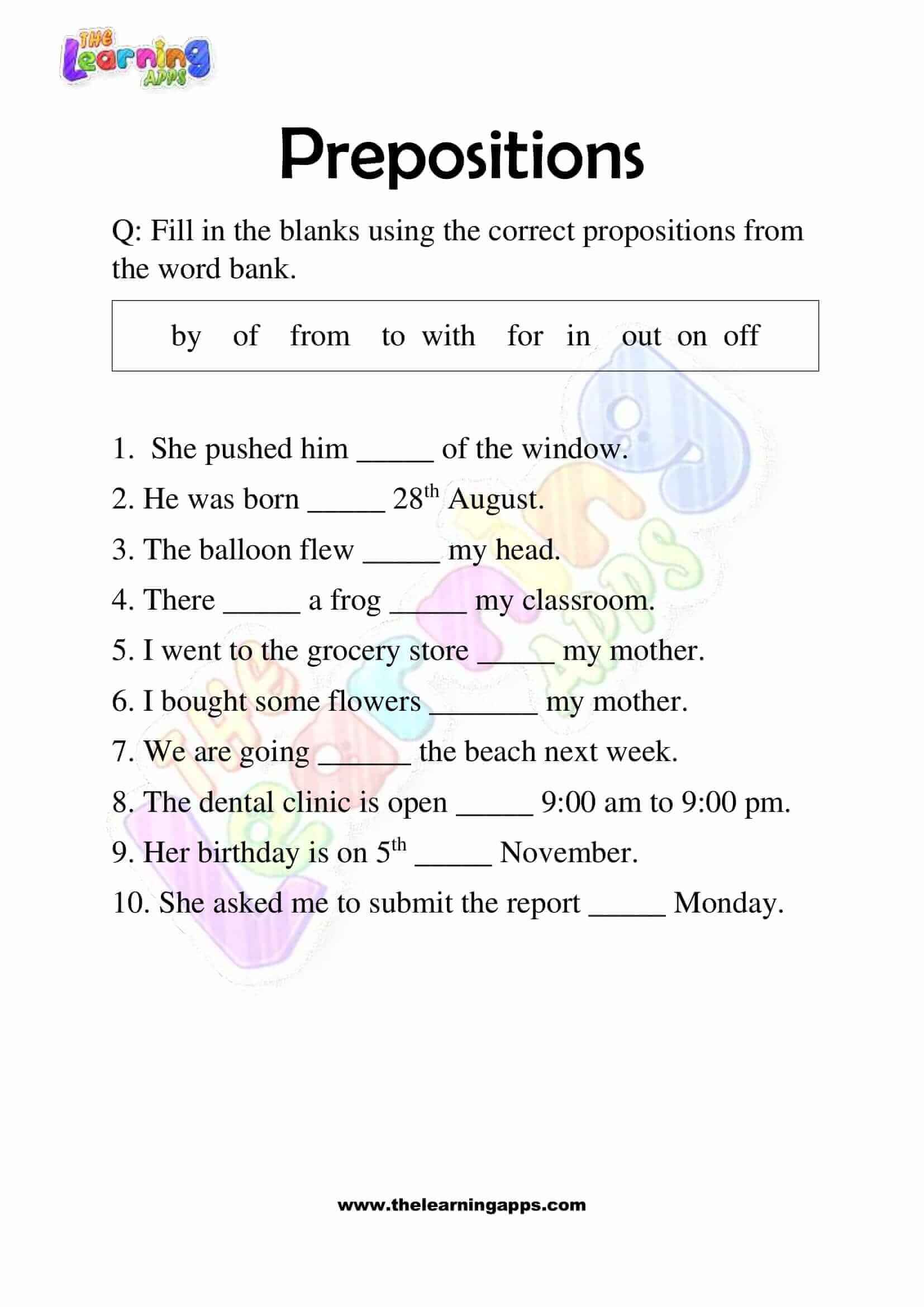 Prepositions-Worksheets-Grade-3-Activity-4