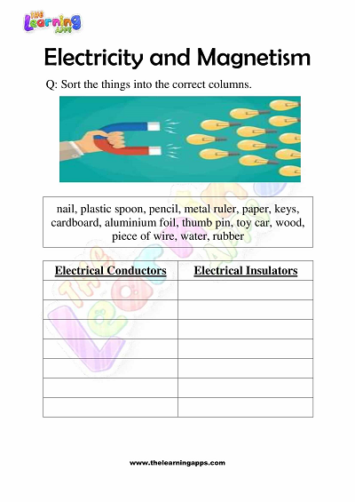 Electricity-and-Magnetism-Worksheets-Grade-3-Activity-6