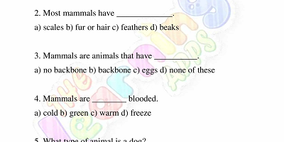 Mammals-Worksheets-Grade-3-Activity-3 Mammals-Worksheets-Grade-3-Activity-3