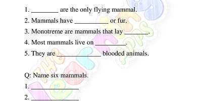Mammals-Worksheets-Grade-3-Activity-4 Mammals-Worksheets-Grade-3-Activity-4