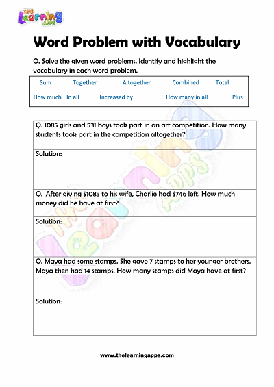 Word-Problem-with-Vocabulary-Worksheets-Grade-2-Activity-3