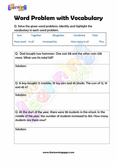 Word-Problem-with-Vocabulary-Worksheets-Grade-2-Activity-4