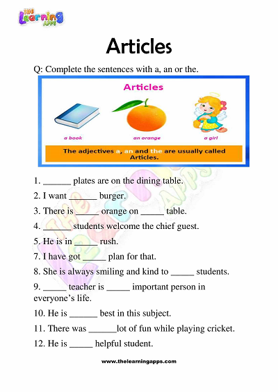 Articles-Worksheets-for-Grade-3-Activity-4