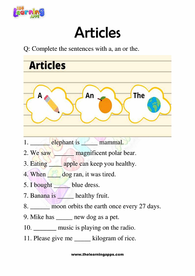 Articles-Worksheets-for-Grade-3-Activity-5