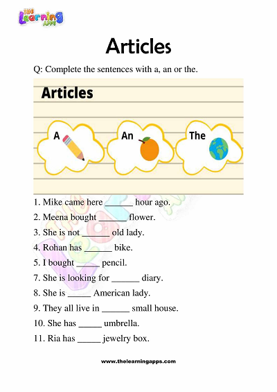 Articles-Worksheets-for-Grade-3-Activity-6