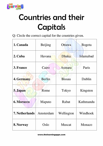 Countries-and-Their-Capitals-Worksheets-for-Grade-3-Activity-6