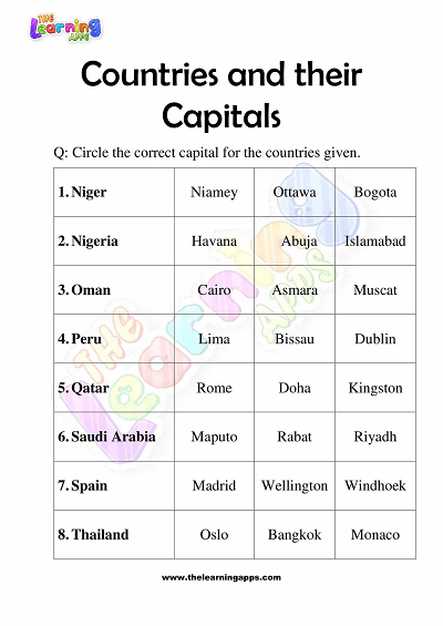 Countries-and-Their-Capitals-Worksheets-for-Grade-3-Activity-7