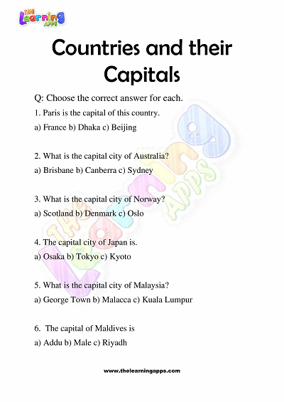 Countries-and-Their-Capitals-Worksheets-for-Grade-3-Activity-9