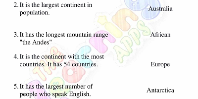 Facts-About-Continents-Worksheets-for-Grade 3-Activity-2