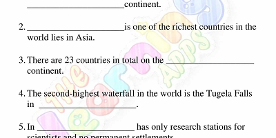 Facts-About-Continents-Worksheets-for-Grade 3-Activity-4