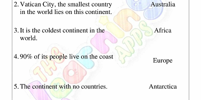 Facts-About-Continents-Worksheets-for-Grade 3-Activity-5