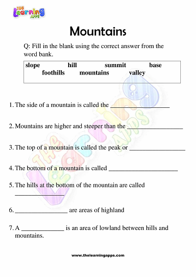 Mountains-Worksheets-for-Grade-3-Activity-2