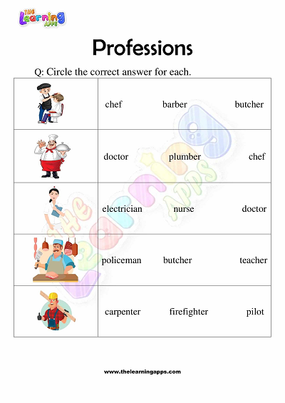 Professions-Worksheets-for-Grade 3-Activity-3